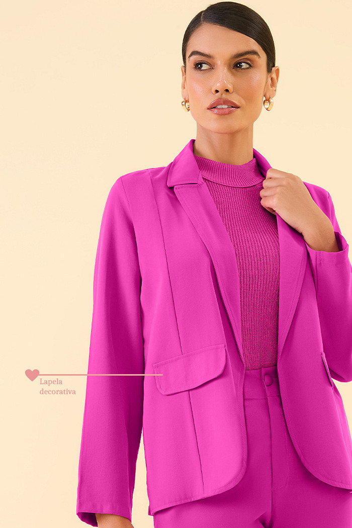 Blazer com lapela em alfaiataria