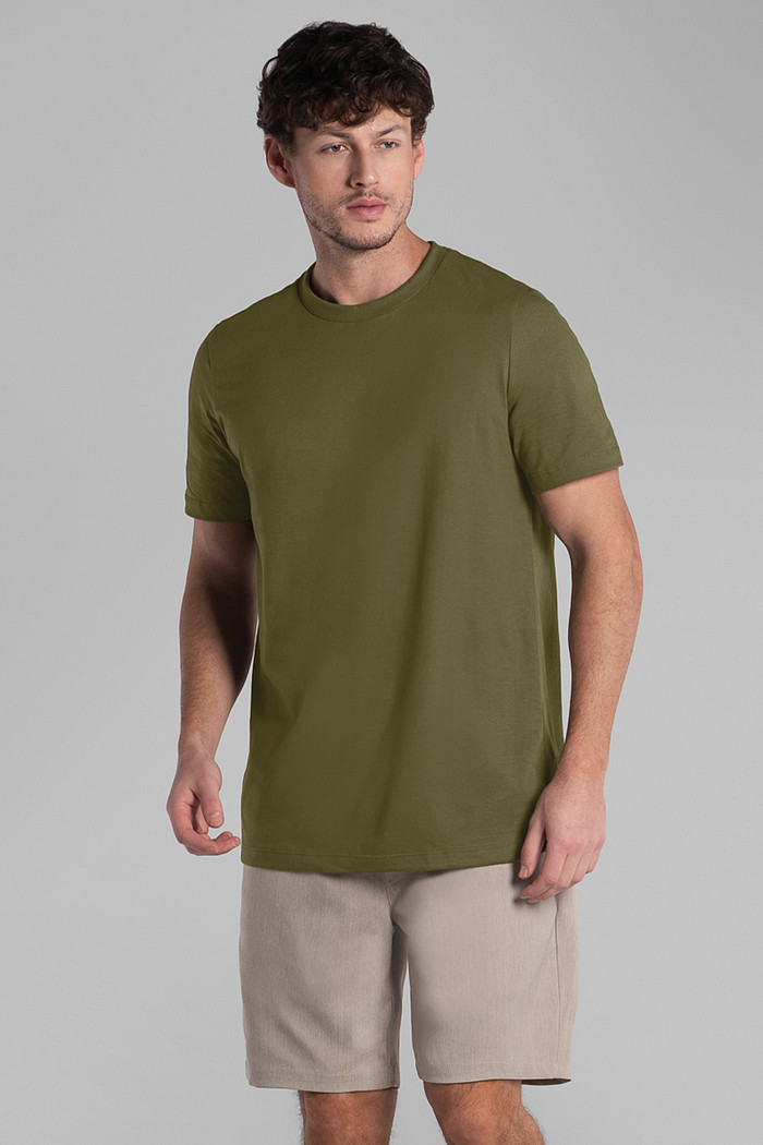 Camiseta em meia malha com estampa nas costas Aurus