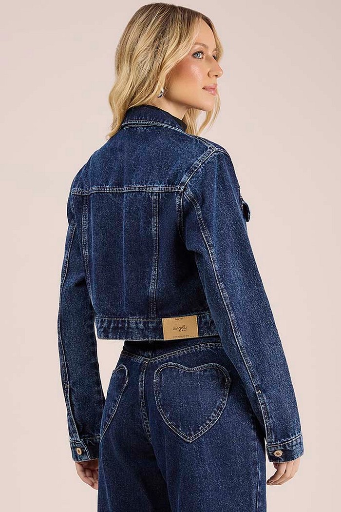 Jaqueta coração em jeans