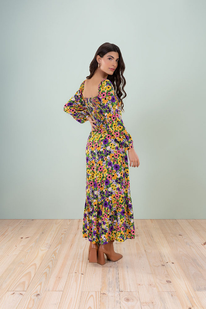 Vestido longo em viscose