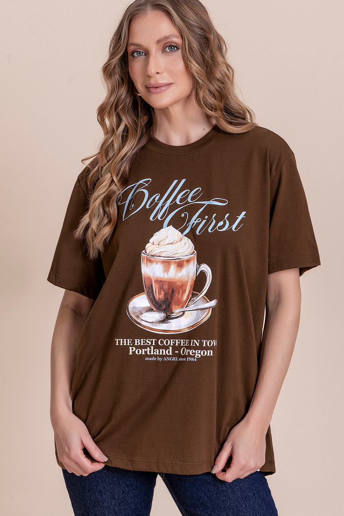 Blusa coffee Angel
