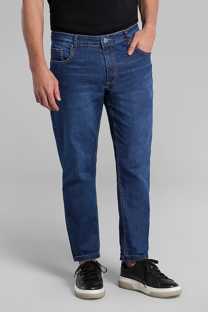 Calça slim em jeans com bolso Aurus