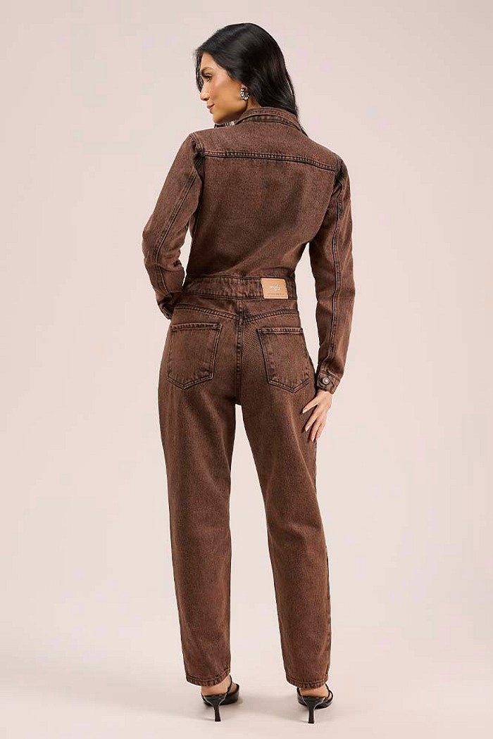 Macacão longo em sarja