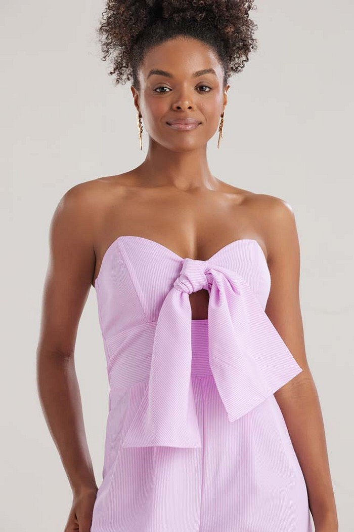 Macacão em tricoline listrado