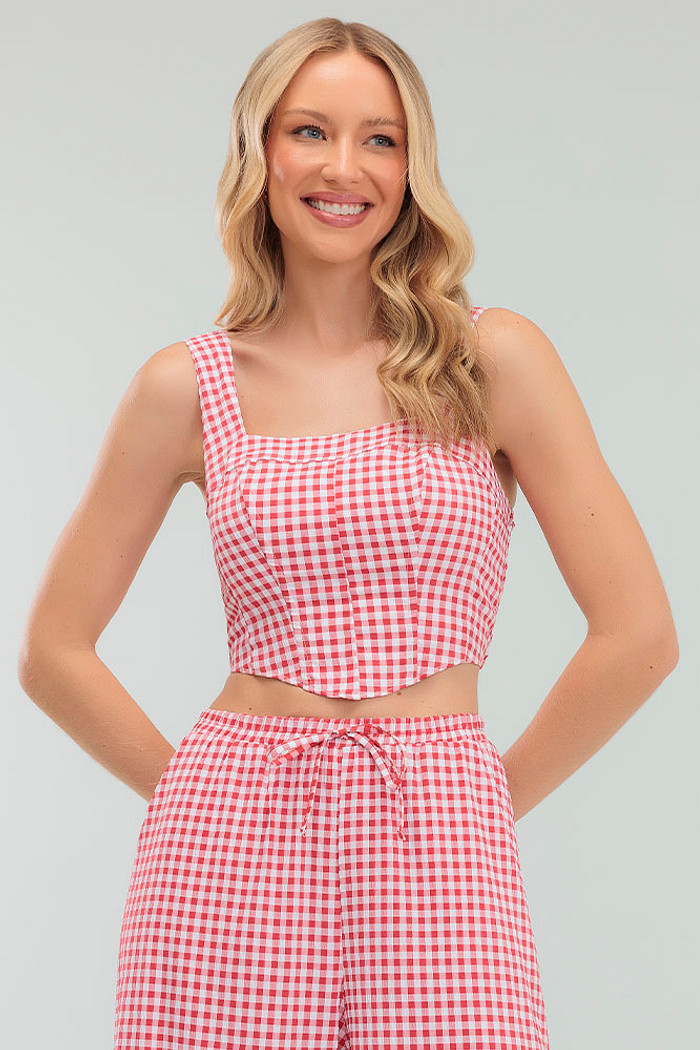 Top vichy costas com lastex