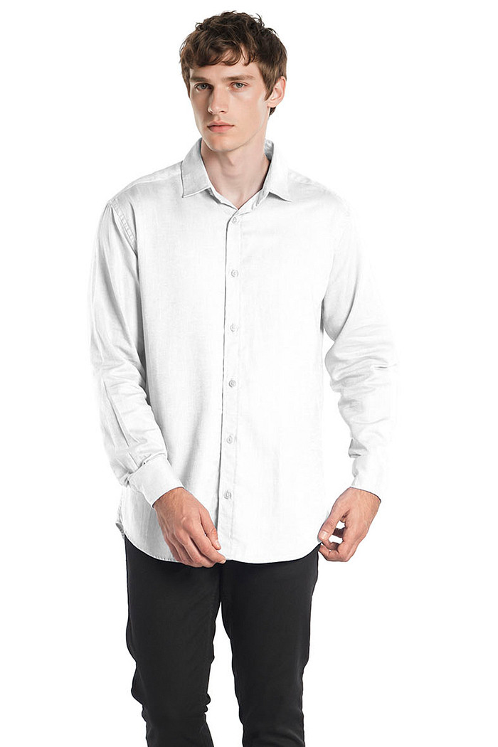 Camisa manga longa regular em tecido oxfordine Aurus