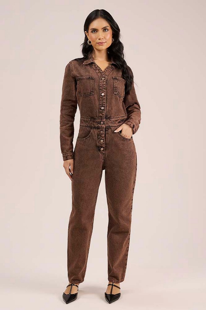 Macacão longo em sarja