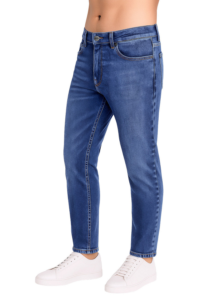 Calça slim em jeans com bolso Aurus