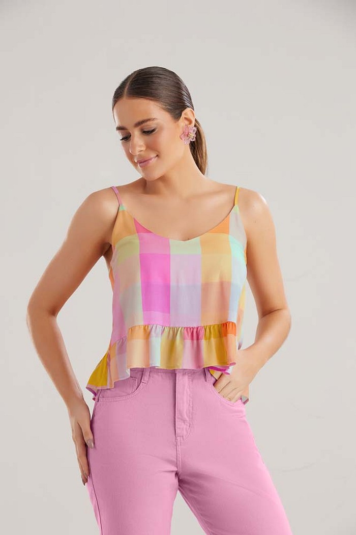 Regata em viscose estampada