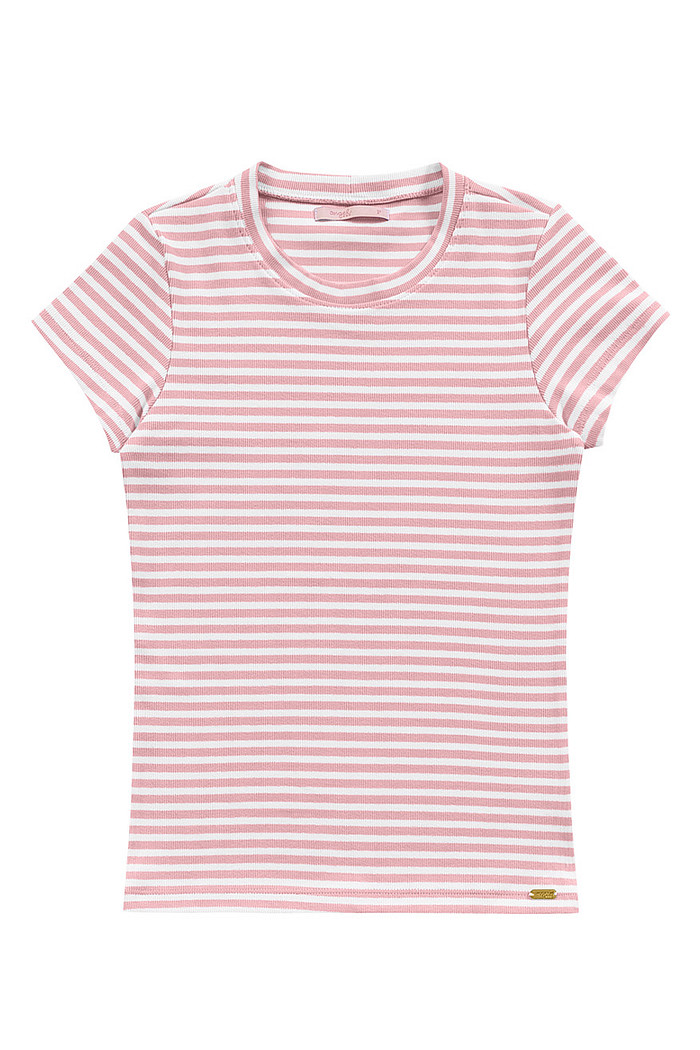 T-Shirt em ribana listrada