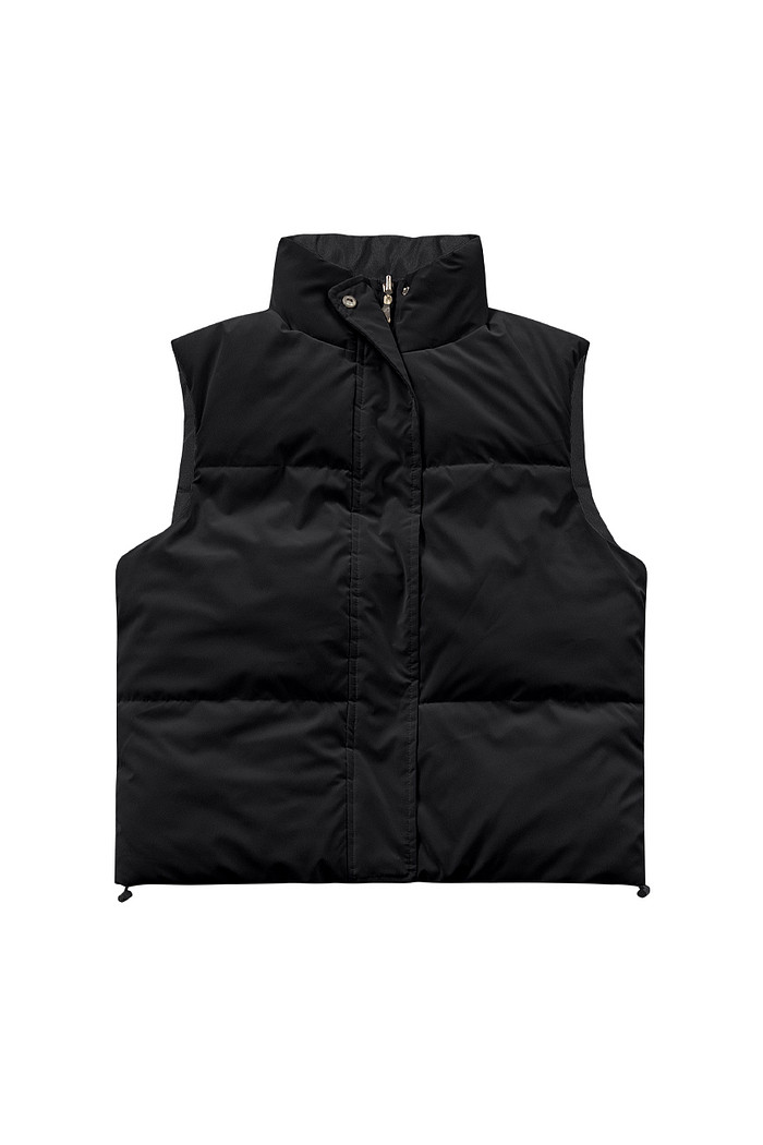 Colete puffer em nylon texturizado com forro e enchimento