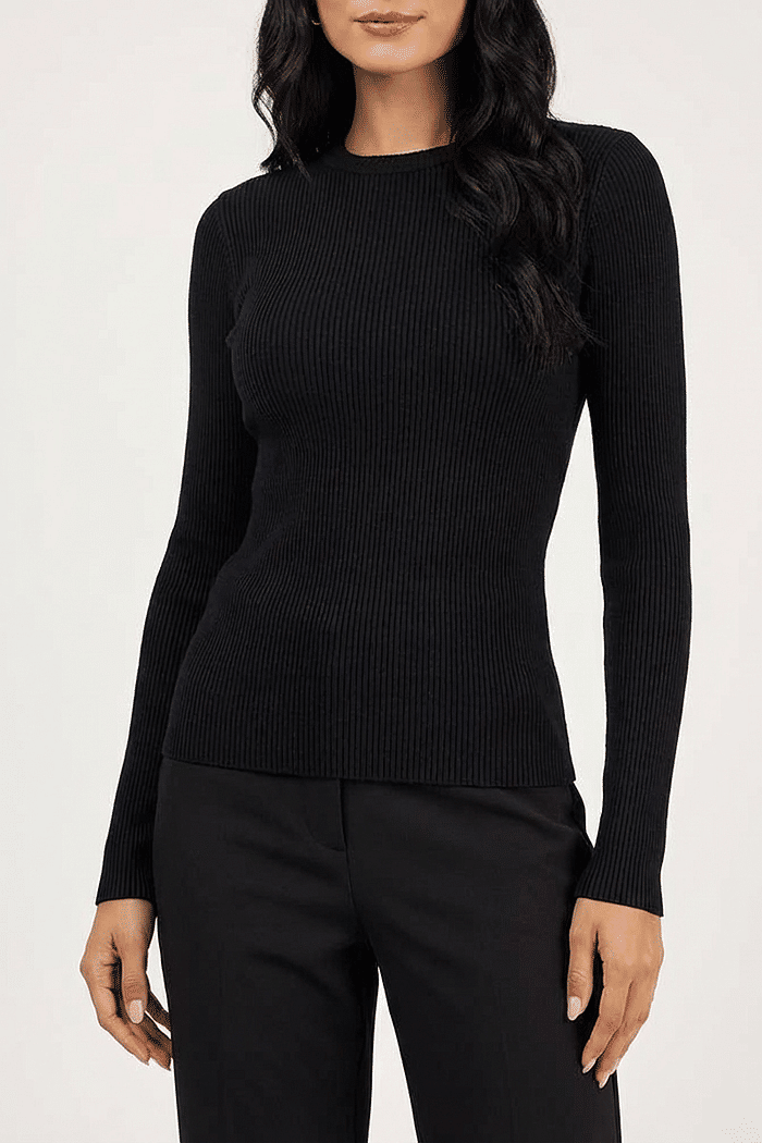 Blusa manga longa em tricot