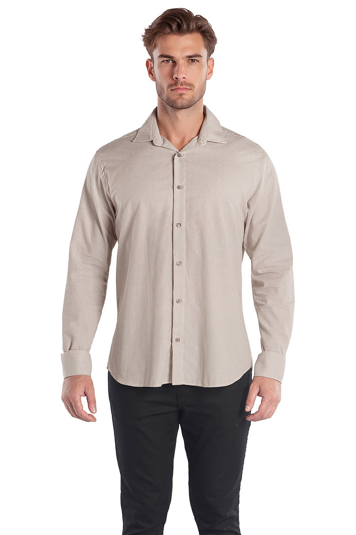 Camisa manga longa regular em tecido tafetá Aurus