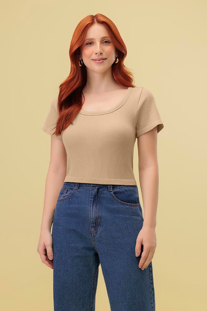 Blusa curta seamless