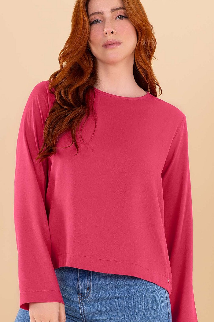 Blusa manga longa em viscose