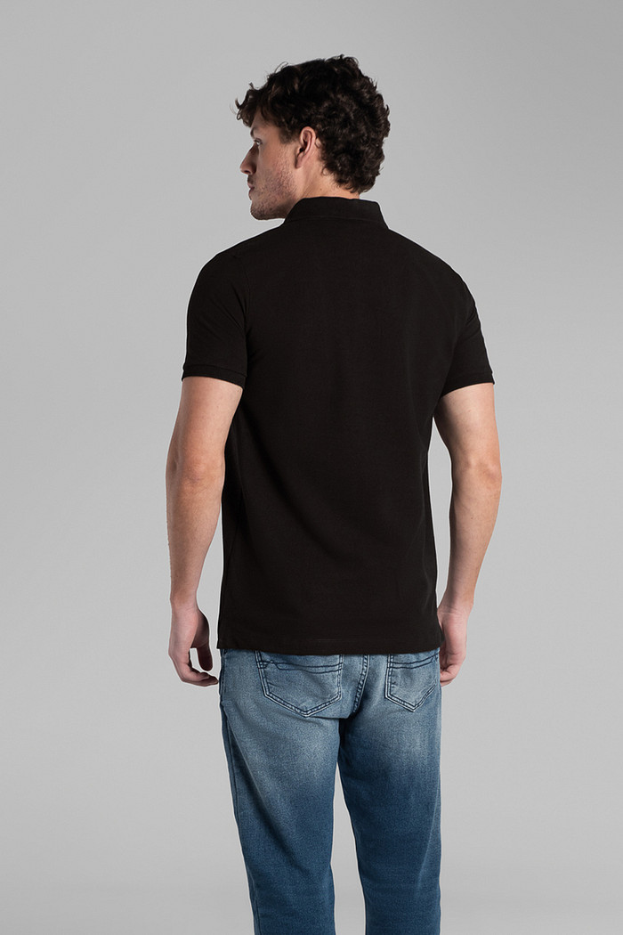 Camisa polo comfort com abertura lateral e peitilho invisível Aurus