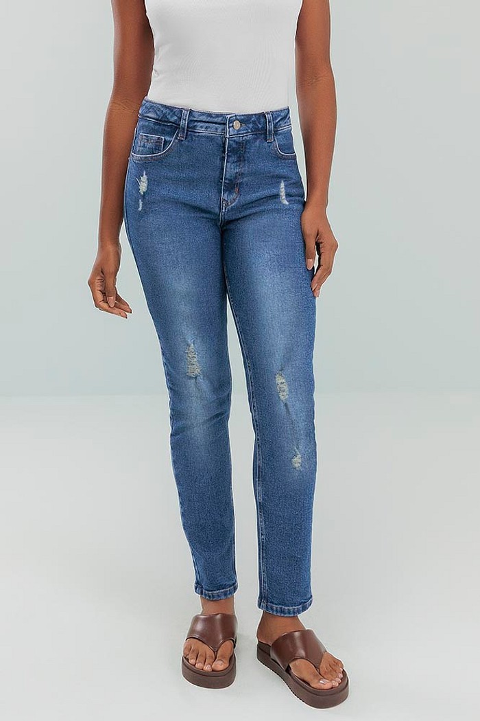 Calça skinny basica jeans com bolso