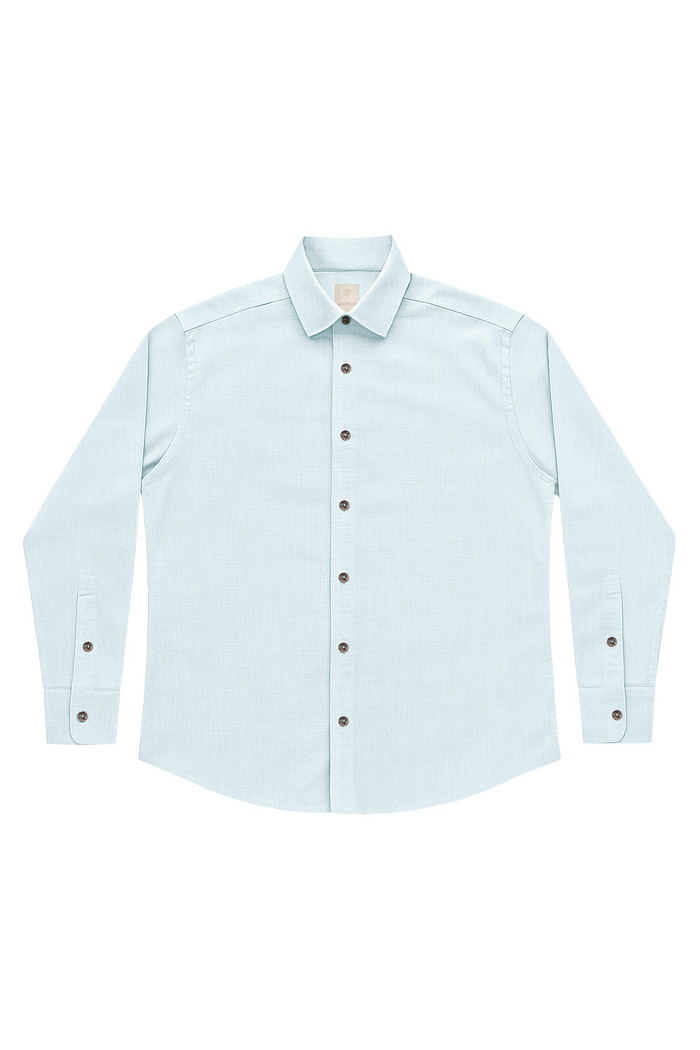 Camisa manga longa regular em tecido tafetá Aurus