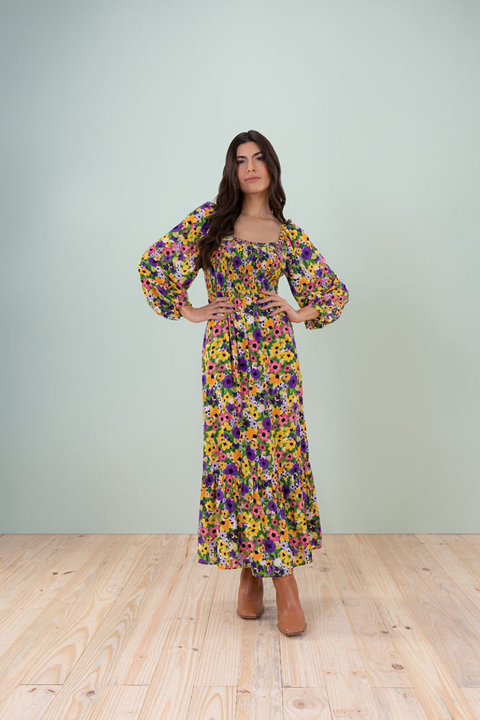 Vestido longo em viscose