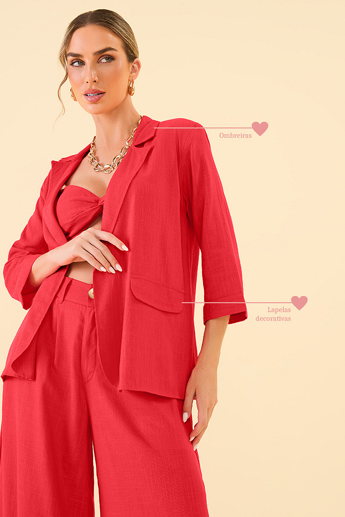 Blazer 7/8 em visco linho