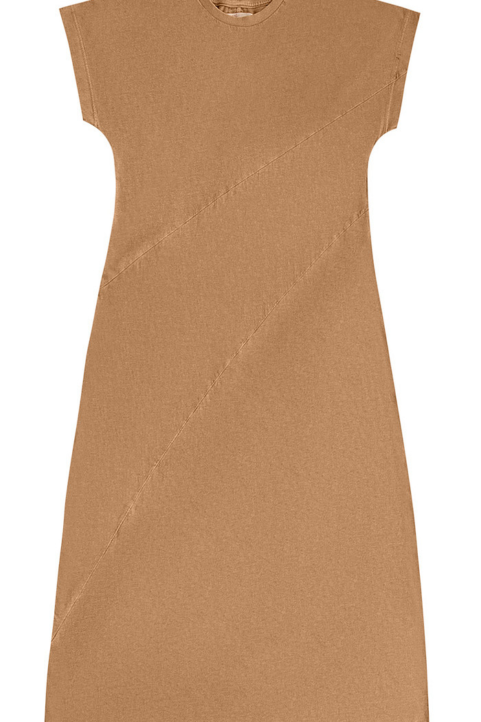 Vestido midi com recorte em meia malha estonada