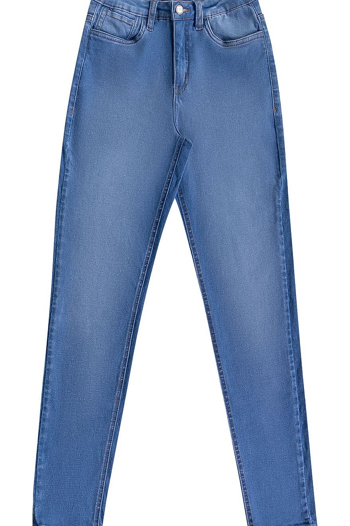 Calça skinny cintura alta em jeans