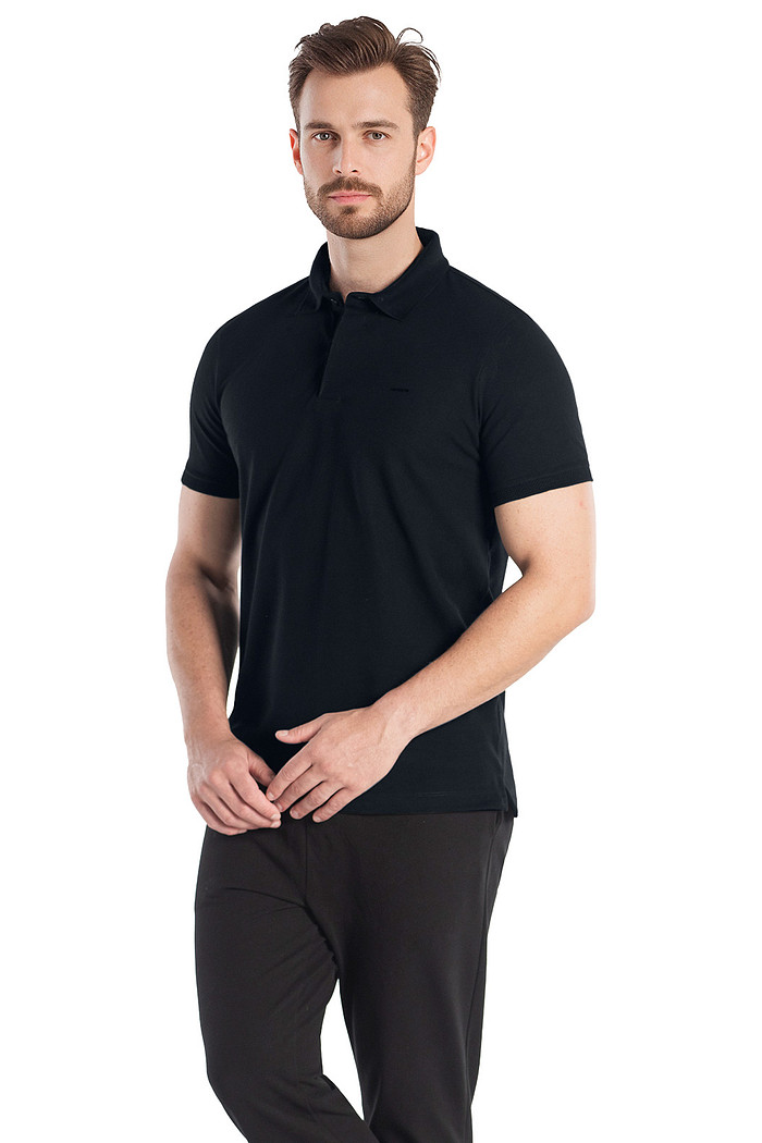 Camisa polo comfort com abertura lateral e peitilho invisível Aurus