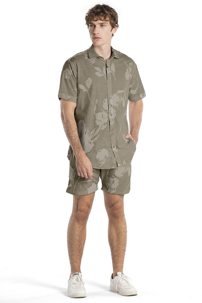 Boardshort tactel com abertura lateral estampa sublimada Aurus
