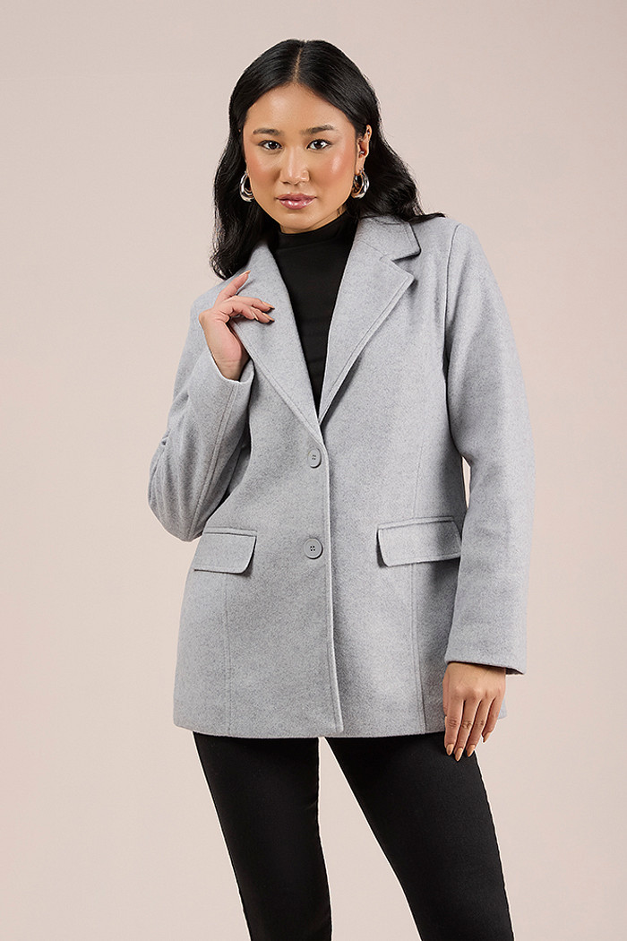 Blazer com bolso em alfaiataria lanosa com forro