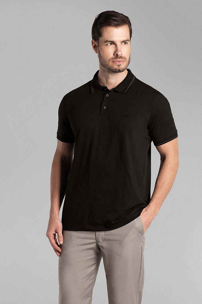 Camisa polo comfort em malha pima Aurus