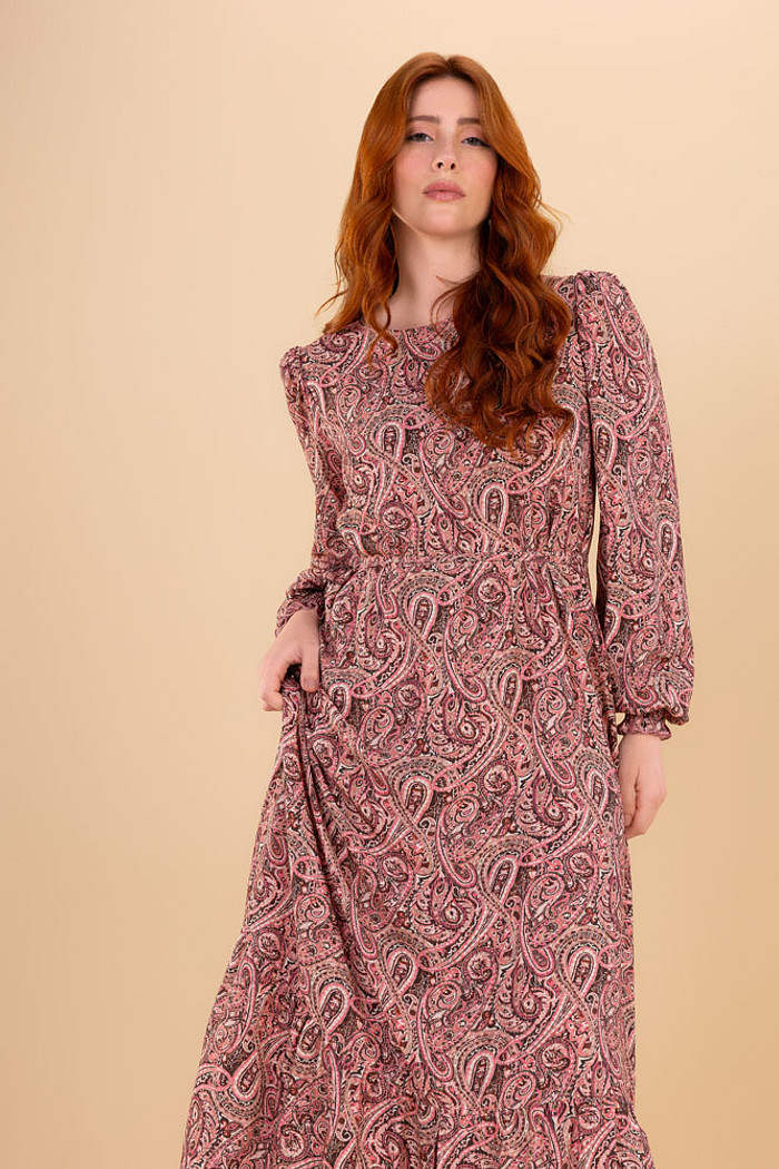 Vestido longo em viscose lurex