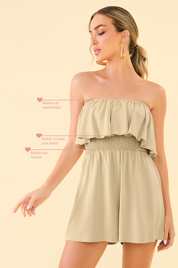 Macaquinho tomara que caia em viscose