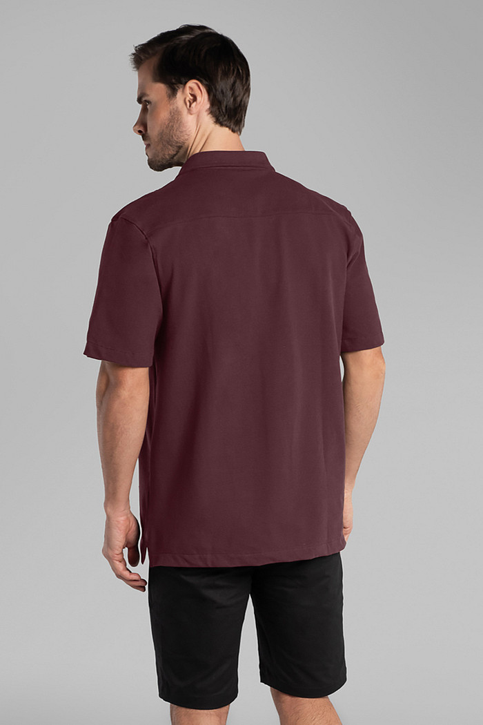 Camisa over em malha piquet com elastano abertura lateral Aurus