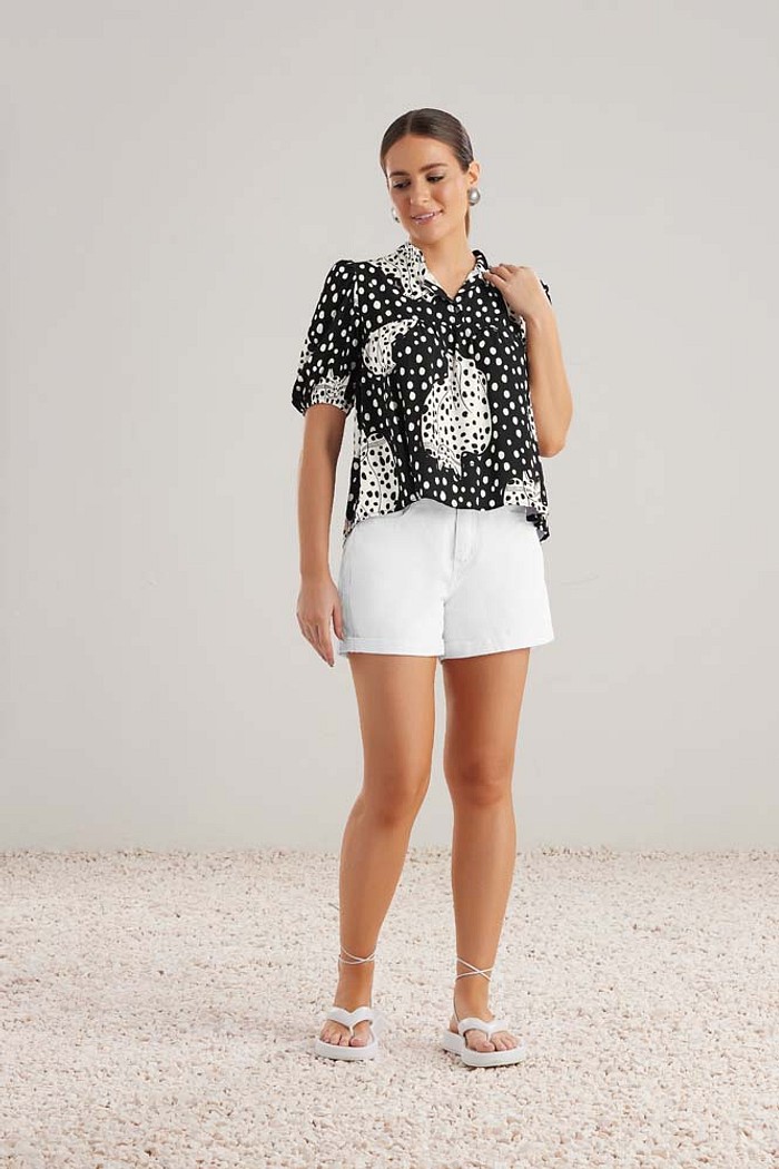 Blusa em viscose estampada
