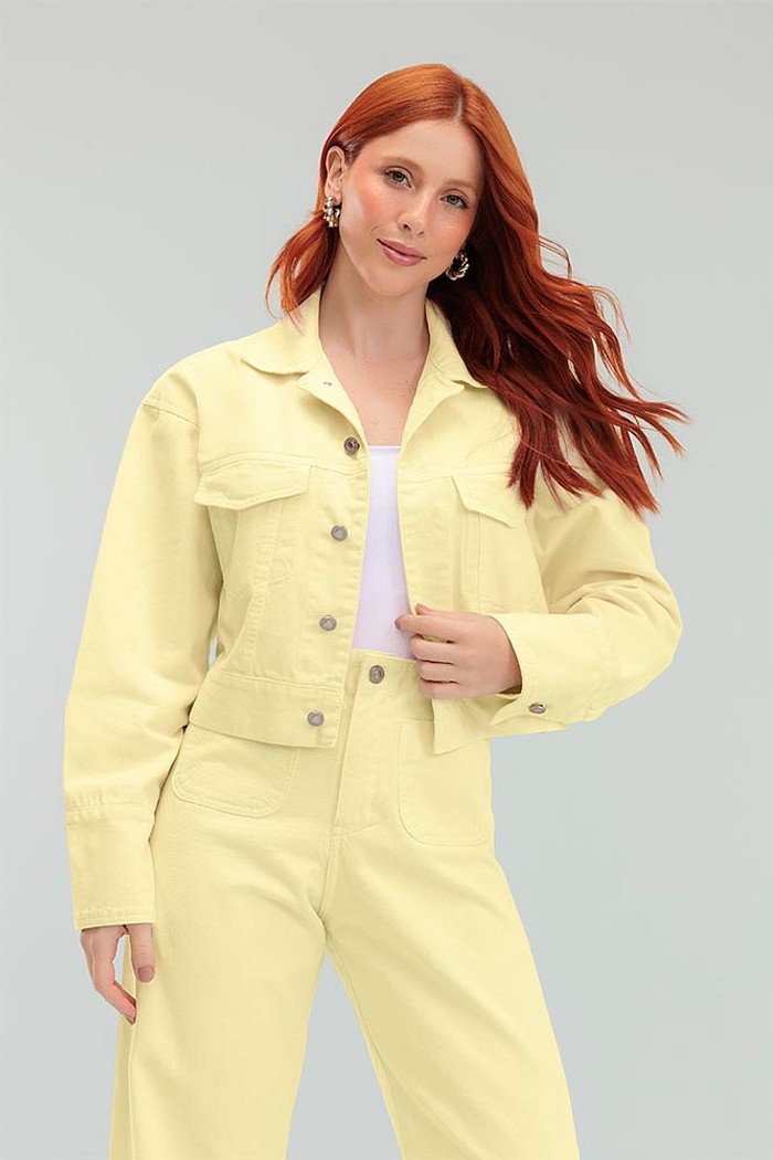 Jaqueta colors com lapela decorativa