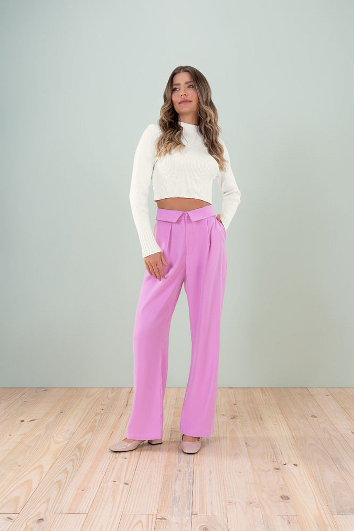 Calça wide leg em alfaiataria