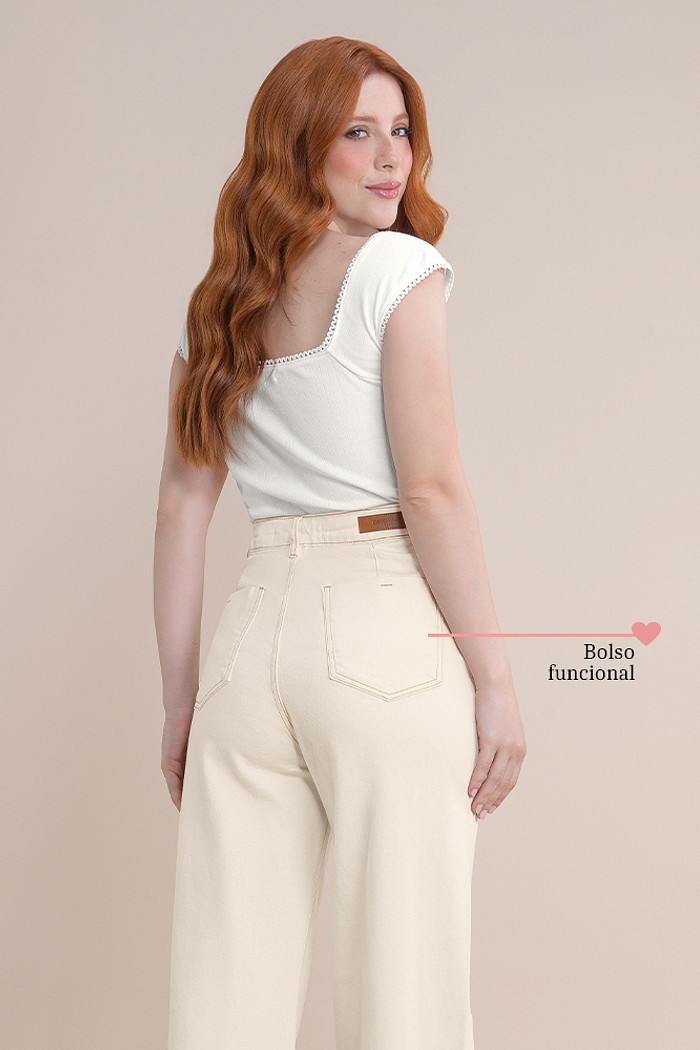 Calça jeans wide leg off white