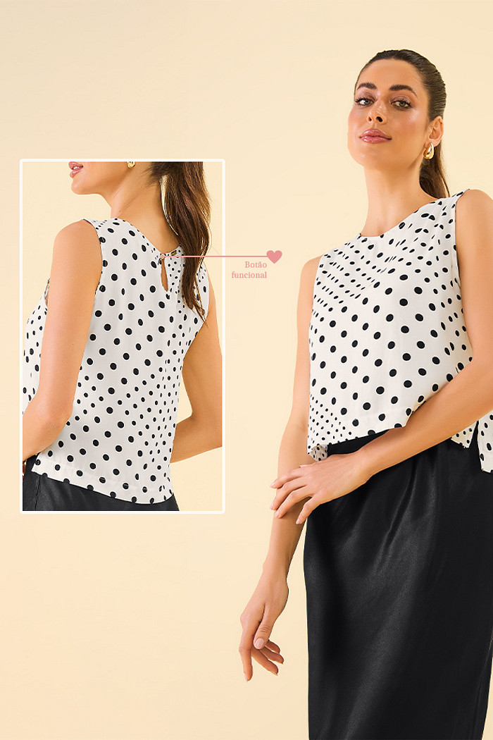 Regata em viscose estampada