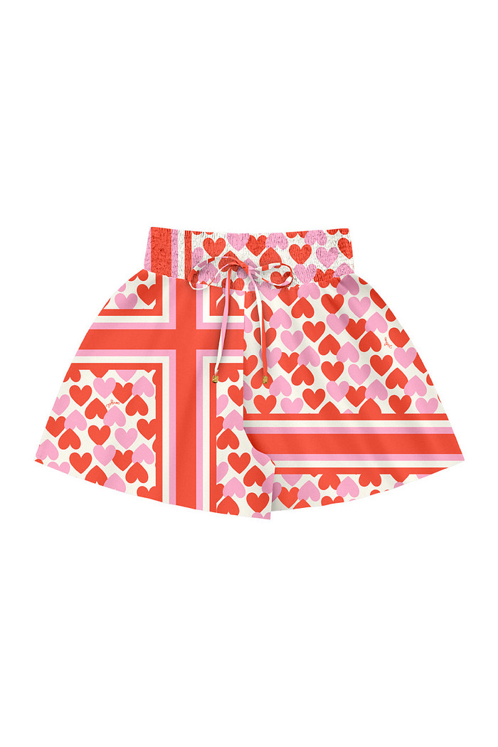 Short em viscose estampada