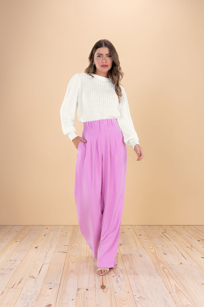 Calça wide leg em alfaiataria