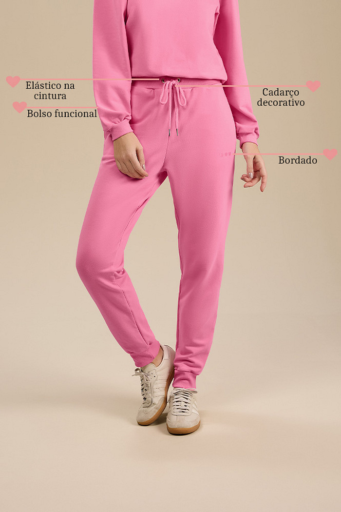 Calça jogging com punho em molecotton