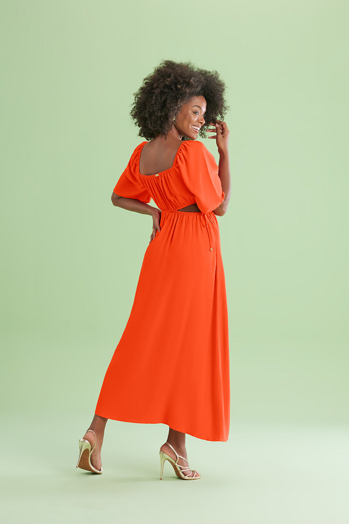 Vestido midi em viscose