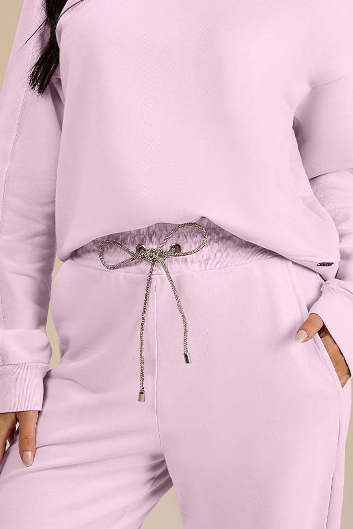 Calça jogging em moletinho efeito lavanderia