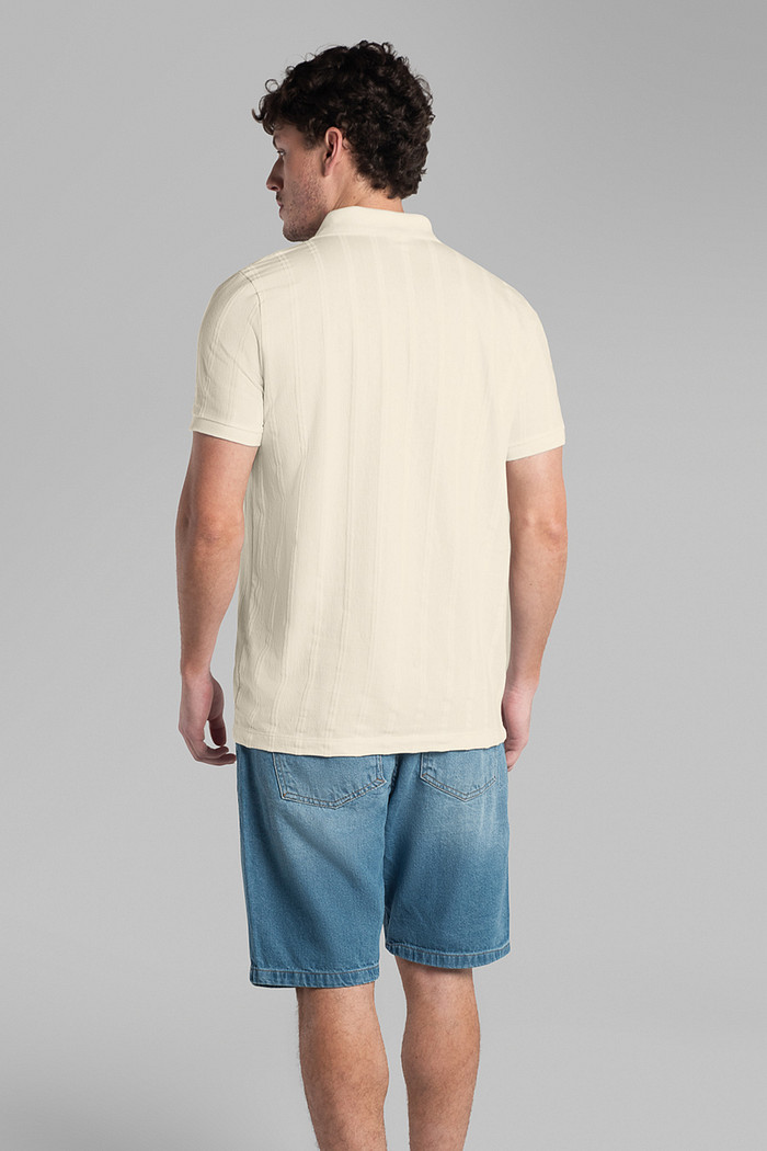 Camisa polo comfort em malha listrada Aurus