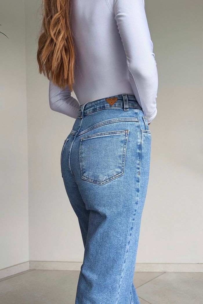 Calça Jeans Wide Leg DA Essentials Denim com Elastano