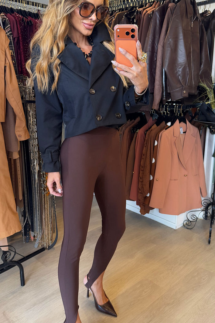 Calça Feminina Legging Fusô com Pezinho cor Marrom Café