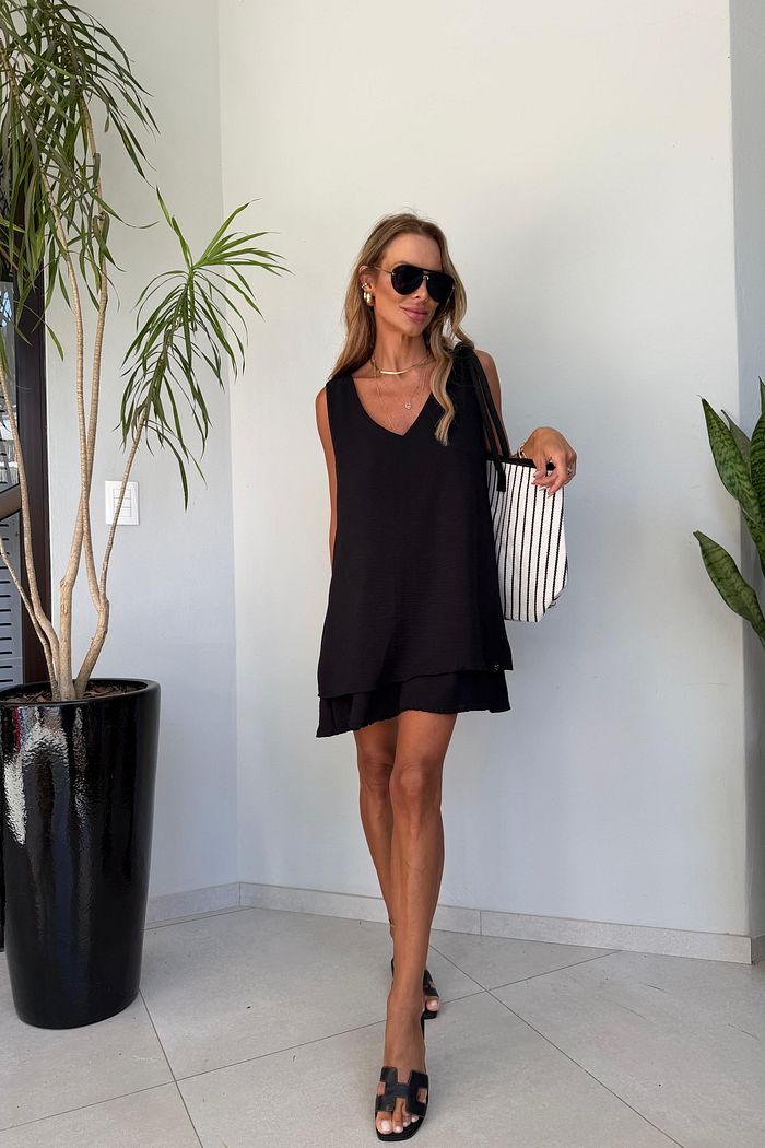 Vestido Maya sem/manga Preto