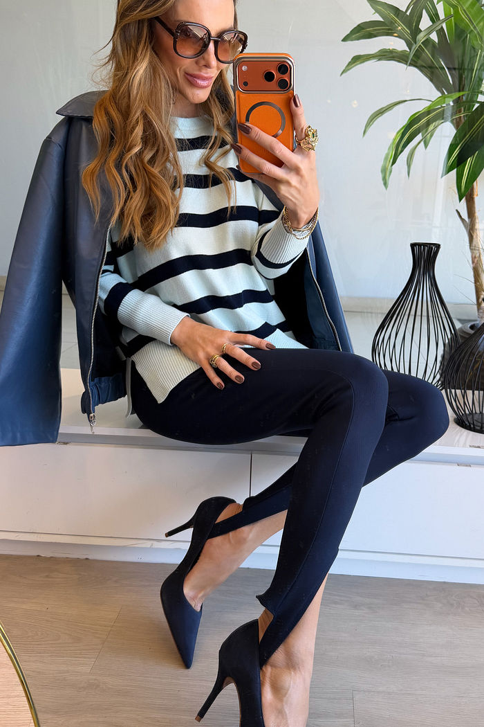 Calça Feminina Legging Fusô com Pezinho cor Marinho