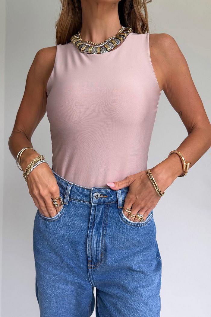 Body Regata em Suplex Premium cor Nude