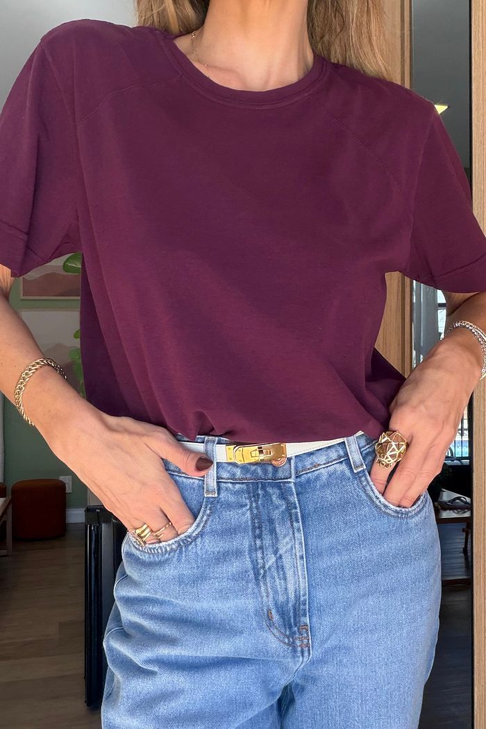 T-SHIRT SIGN ESSENTIAL ALGODÃO COR BURGUNDY